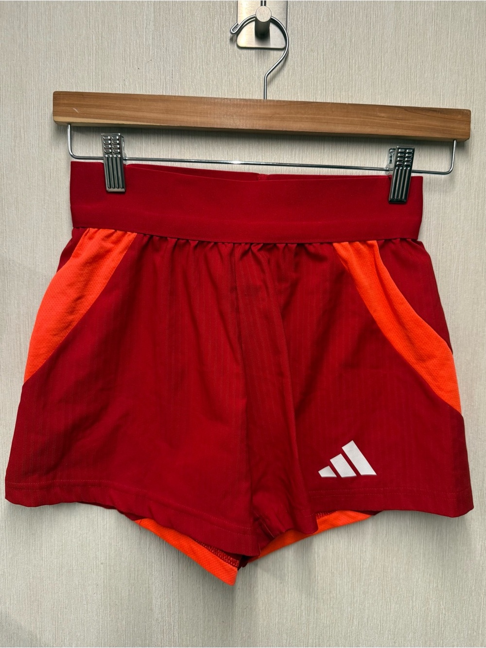 Adidas AEROREADY Red Orange 2-in-1 Running Shorts, Size XS - Picture 2 of 9